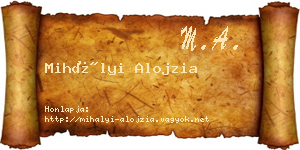 Mihályi Alojzia névjegykártya